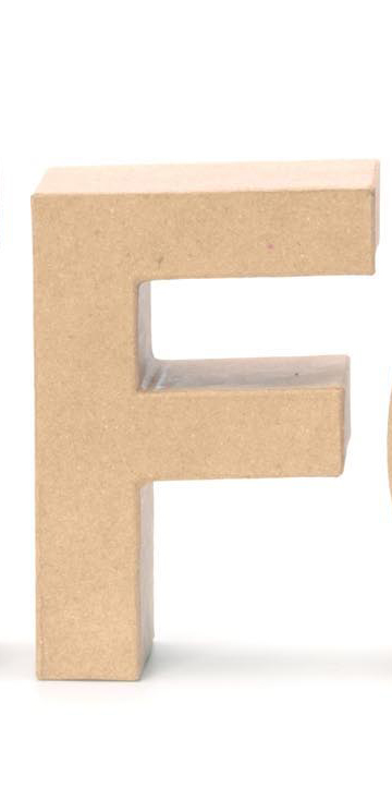 Papp-Buchstaben F 17,5x5,5cm